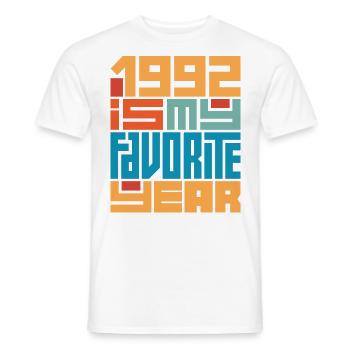 1992 is my favorite year 30 years anniversary - Men's T-Shirt - white - Front - AI Model Male 178 dark (178cm)
