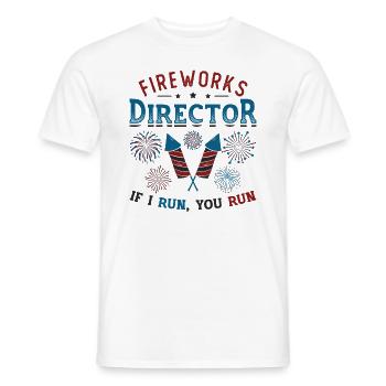 Fireworks Director If I Run You Run - Men's T-Shirt - white - Front - AI Model Male 178 dark (178cm)