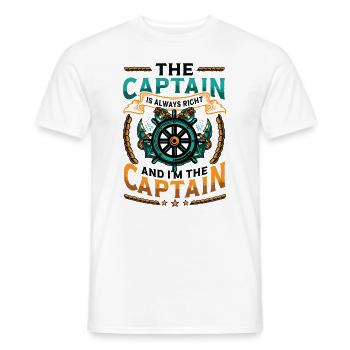 I am the captain I am always right - Men's T-Shirt - white - Front - AI Model Male 178 dark (178cm)
