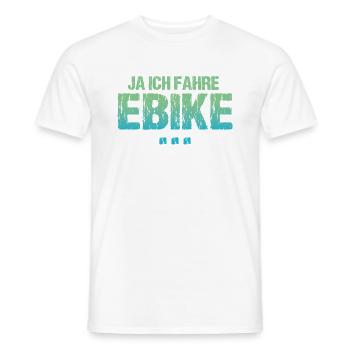 Ja Ich Fahre E-Bike, Neidisch? - Männer T-Shirt - Weiß - Vorne - AI Model Male 178 dark (178cm)