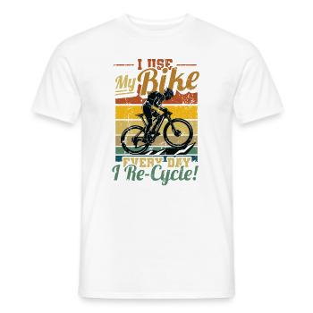 J’utilise mon vélo tous les jours où je fais du vélo, du vélo. - T-shirt homme - blanc - Devant - AI Model Male 178 dark (178cm)