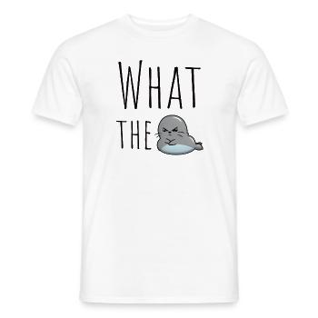 Was die Seal WTF Humor Dichtung Watte - Männer T-Shirt - Weiß - Vorne - AI Model Male 178 dark (178cm)