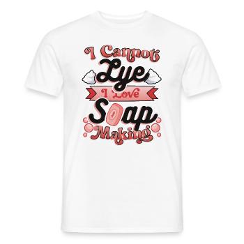 I Cannot Lye I Love soap making. - Men's T-Shirt - white - Front - AI Model Male 178 dark (178cm)