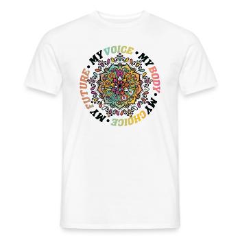 Ma voix Mon corps Mon choix Mon avenir Féministe - T-shirt homme - blanc - Devant - AI Model Male 178 dark (178cm)