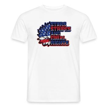 Stars Stripes and Equality - Men's T-Shirt - white - Front - AI Model Male 178 dark (178cm)