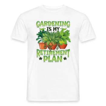 Gardening is my retirement plan gardener - Men's T-Shirt - white - Front - AI Model Male 178 dark (178cm)