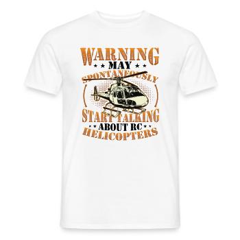 Warning, can spontaneously start talking about Rc - Men's T-Shirt - white - Front - AI Model Male 178 dark (178cm)