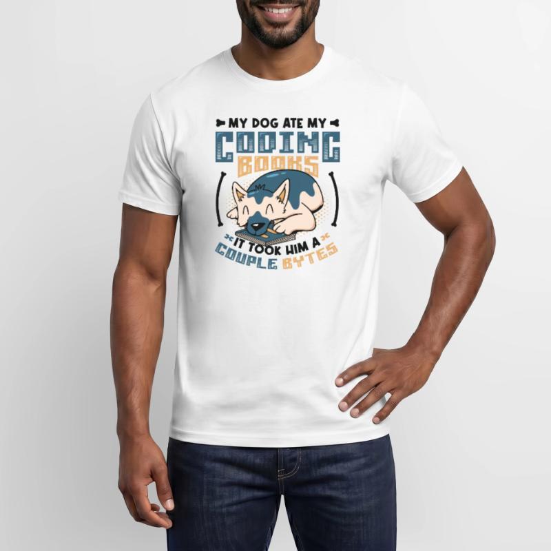 Dog Bytes Code Programmation de blagues informatiques T-shirt homme