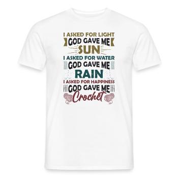 Crocheter des fils chanceux - T-shirt homme - blanc - Devant - AI Model Male 178 dark (178cm)