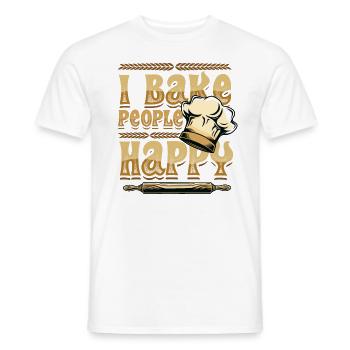 Je fais cuire des gens heureux amateurs de pâtisserie - T-shirt homme - blanc - Devant - AI Model Male 178 dark (178cm)