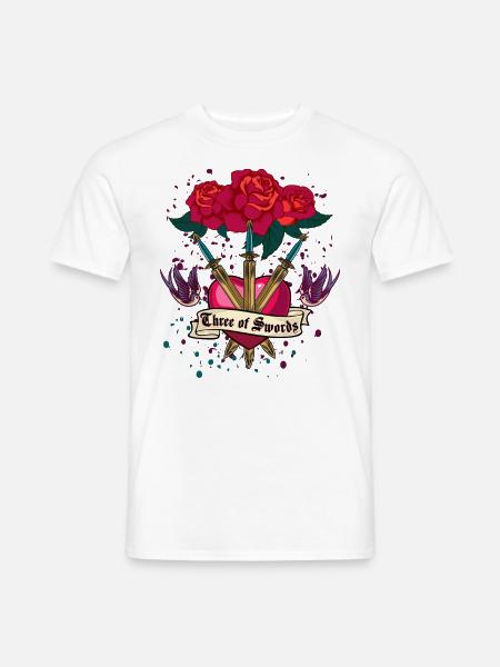 Heartbreak Herzschmerz Schwerter Tarot Geschenk - Männer T-Shirt - Weiß