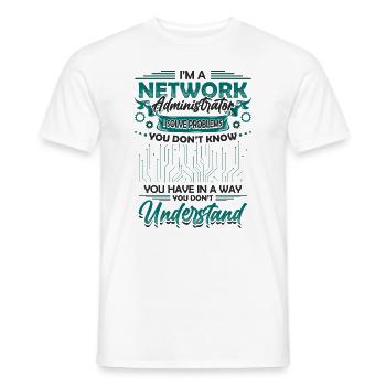 Solve Problems It-support Network Administrator - Men's T-Shirt - white - Front - AI Model Male 178 dark (178cm)