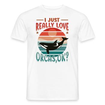 Orca Whale, I love orcas, really. - Men's T-Shirt - white - Front - AI Model Male 178 dark (178cm)