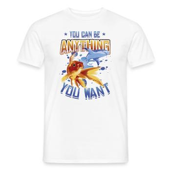 Goldfish Be A Shark, message de motivation. - T-shirt homme - blanc - Devant - AI Model Male 178 dark (178cm)
