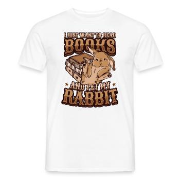 Lire des livres et caresser mon lapin. - T-shirt homme - blanc - Devant - AI Model Male 178 dark (178cm)