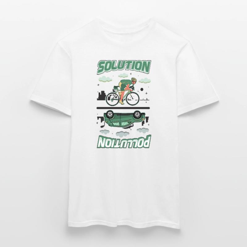 Polution Solution Umweltschutz Radfahren Männer T-Shirt