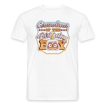 Grandma of the birthday boy or girl - Men's T-Shirt - white - Front - AI Model Male 178 dark (178cm)