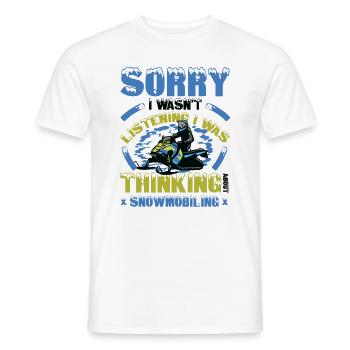 Nachdenken Über Snowmobiling Snowmobile - Männer T-Shirt - Weiß - Vorne - AI Model Male 178 dark (178cm)