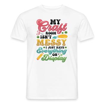 Messy craft room Everything on the display - Men's T-Shirt - white - Front - AI Model Male 178 dark (178cm)
