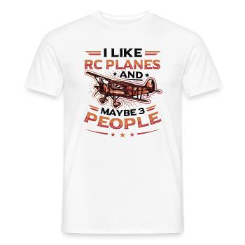 Ich Mag Rc-flugzeuge Und Vielleicht 3 Personen - Männer T-Shirt - Weiß - Vorne - AI Model Male 178 dark (178cm)