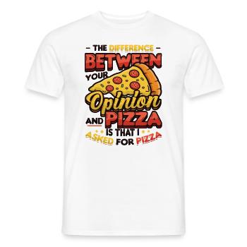 Ich Habe Um Pizza Gebeten. - Männer T-Shirt - Weiß - Vorne - AI Model Male 178 dark (178cm)