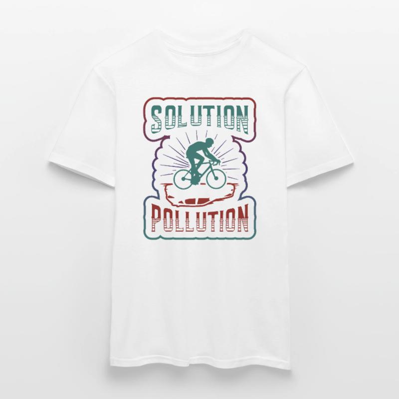 Polution Solution Umweltschutz Radfahren. Männer T-Shirt