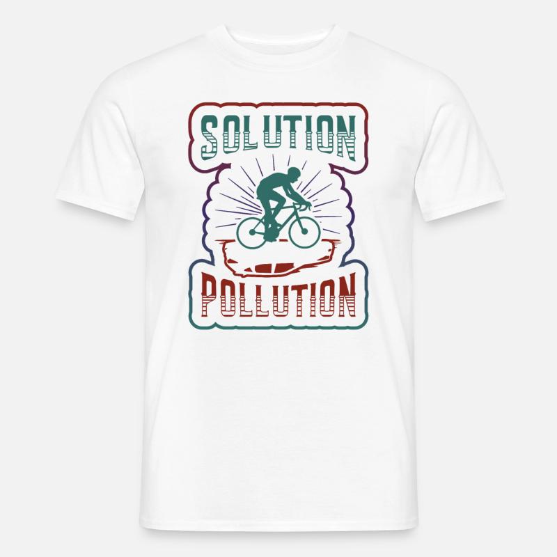 Polution Solution Umweltschutz Radfahren. - Männer T-Shirt - Weiß