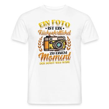Photo return ticket past photographer. - Men's T-Shirt - white - Front - AI Model Male 178 dark (178cm)