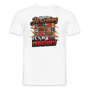 A library collector does not hoard. - Men's T-Shirt - white - Front - AI Model Male 178 dark (178cm)