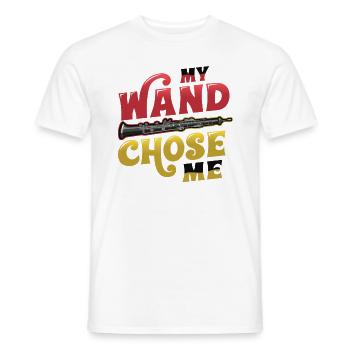 My Wand Chose, Me Flutist Marching Band, Flute. - Men's T-Shirt - white - Front - AI Model Male 178 dark (178cm)