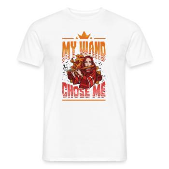 My Wand Chose, Me Flutist Marching Band, Flute. - Men's T-Shirt - white - Front - AI Model Male 178 dark (178cm)