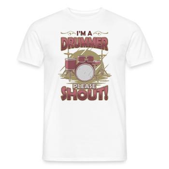 Je suis batteur, s’il vous plaît crier. - T-shirt homme - blanc - Devant - AI Model Male 178 dark (178cm)