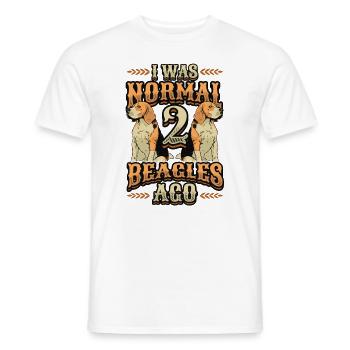 I was normal in front of 2 beagles. - Men's T-Shirt - white - Front - AI Model Male 178 dark (178cm)