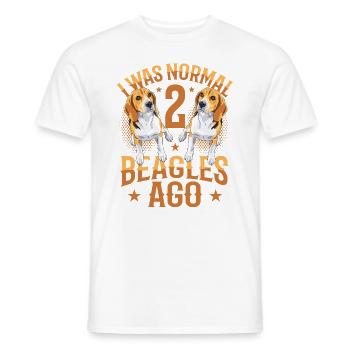 I was normal in front of 2 beagles. - Men's T-Shirt - white - Front - AI Model Male 178 dark (178cm)