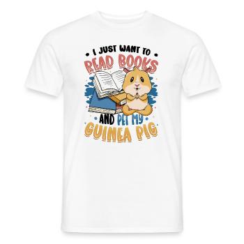 Bücherwurm Lesebücher, Meerschweinchen. - Männer T-Shirt - Weiß - Vorne - AI Model Male 178 dark (178cm)
