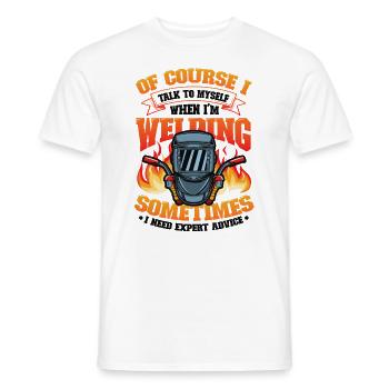 Welding Expert advice for welders - Men's T-Shirt - white - Front - AI Model Male 178 dark (178cm)