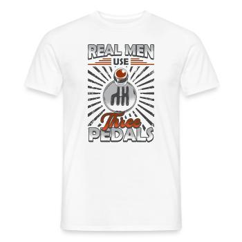 Echte Männer Benutzen Drei Pedale, Auto Schalten. - Männer T-Shirt - Weiß - Vorne - AI Model Male 178 dark (178cm)