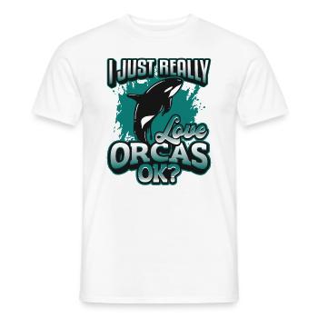 Orca Whale, I really love orcas. - Men's T-Shirt - white - Front - AI Model Male 178 dark (178cm)
