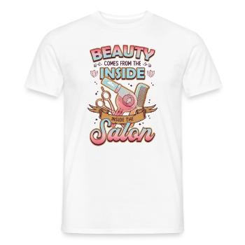 Schönheit Kommt Aus Dem Inneren Des Friseursalons - Männer T-Shirt - Weiß - Vorne - AI Model Male 178 dark (178cm)