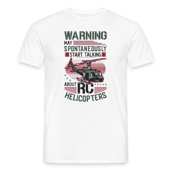 Warning, can spontaneously start talking about rc. - Men's T-Shirt - white - Front - AI Model Male 178 dark (178cm)