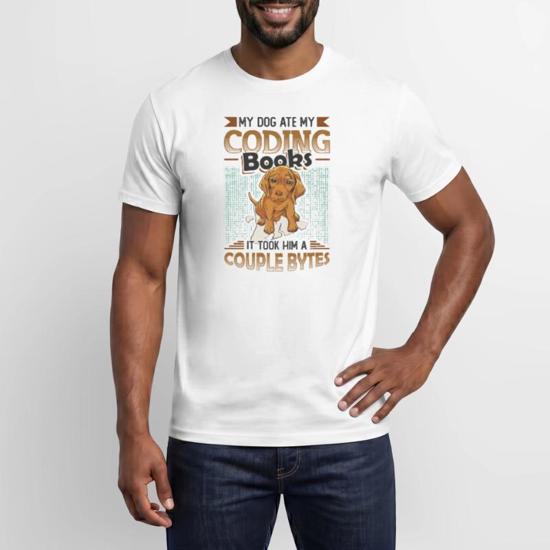 Hund Bytes Code Computer Witz Programmierung Männer T-Shirt