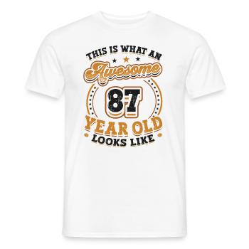 This is what a great 87-year-old looks like. - Men's T-Shirt - white - Front - AI Model Male 178 dark (178cm)