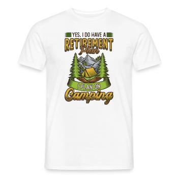 Retirement plan camping, retirement camper. - Men's T-Shirt - white - Front - AI Model Male 178 dark (178cm)