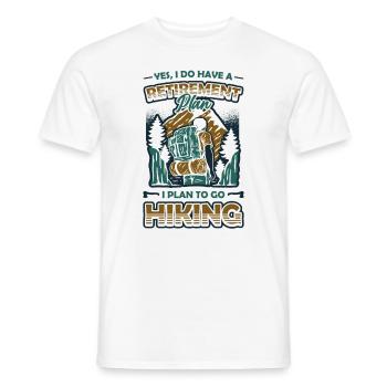 Ruhestandsplan, Wandern, Rentner, Wanderer. - Männer T-Shirt - Weiß - Vorne - AI Model Male 178 dark (178cm)