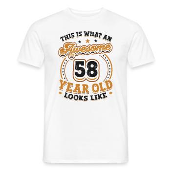 This is what a great 58-year-old looks like. - Men's T-Shirt - white - Front - AI Model Male 178 dark (178cm)