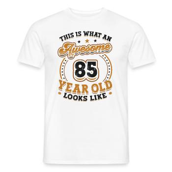 This is what an awesome 85-year-old looks like. - Men's T-Shirt - white - Front - AI Model Male 178 dark (178cm)