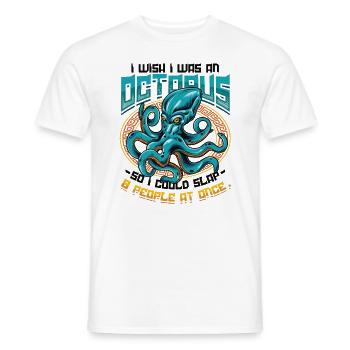 Slap 8 Menschen Auf Einmal Octopi Funny Octopus - Männer T-Shirt - Weiß - Vorne - AI Model Male 178 dark (178cm)