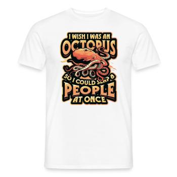 Slap 8 Menschen Auf Einmal Octopi Funny Octopus - Männer T-Shirt - Weiß - Vorne - AI Model Male 178 dark (178cm)