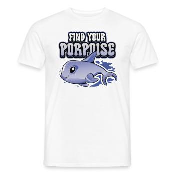 Find Your Porpoise Marine Biologist Dolphin - Men's T-Shirt - white - Front - AI Model Male 178 dark (178cm)