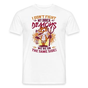 J’aime mes démons intérieurs, l’humour gothique. - T-shirt homme - blanc - Devant - AI Model Male 178 dark (178cm)